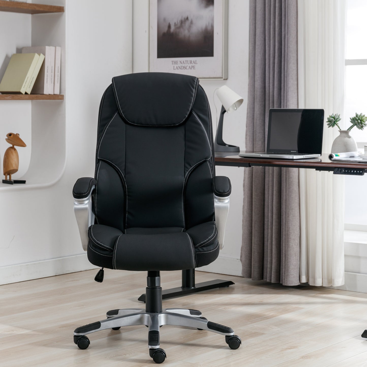 Workzone Legacy Ergonomic, Office Chair, Padded Arms Black