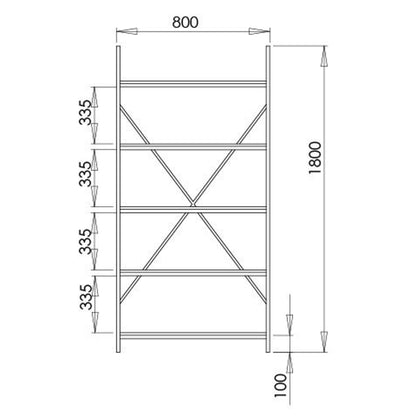 Workzone Aspect Bookcase 1800mm Open Style Oak